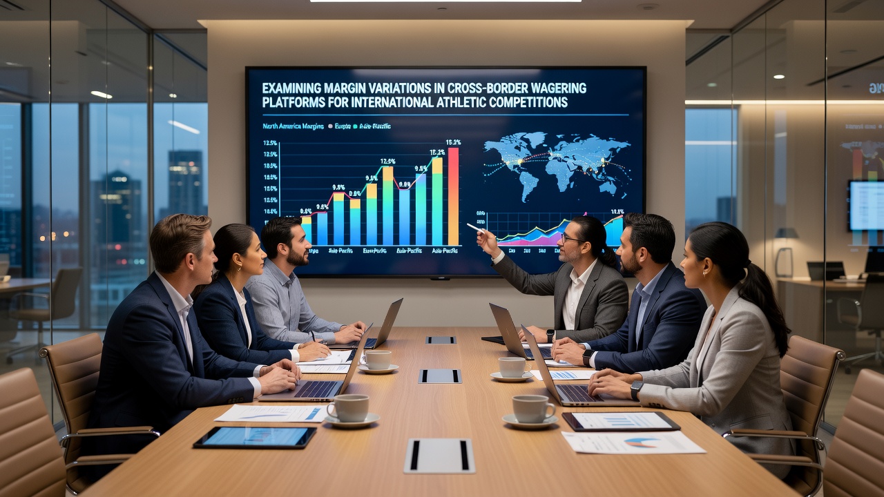 Data visualization of margin fluctuations across wagering platforms during international competitions