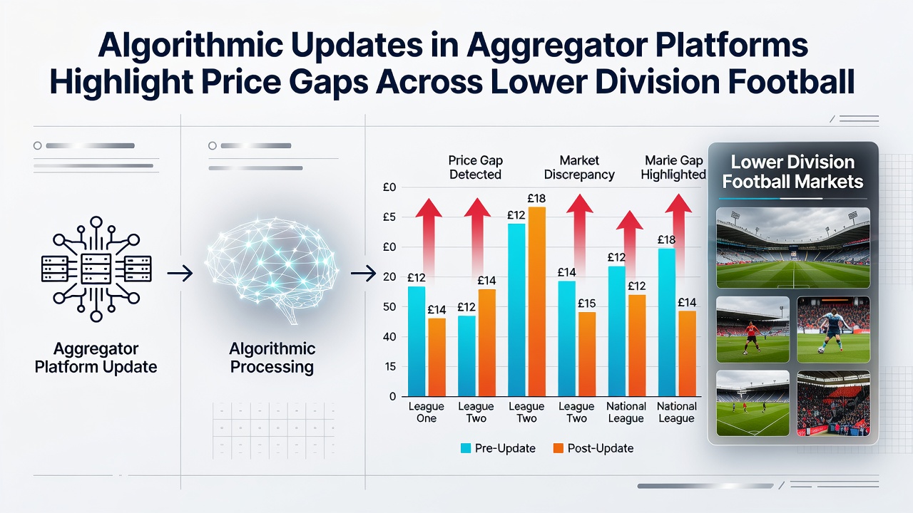 Comparison chart showing price variations across point-to-point races and challenger tennis matches on aggregator platforms