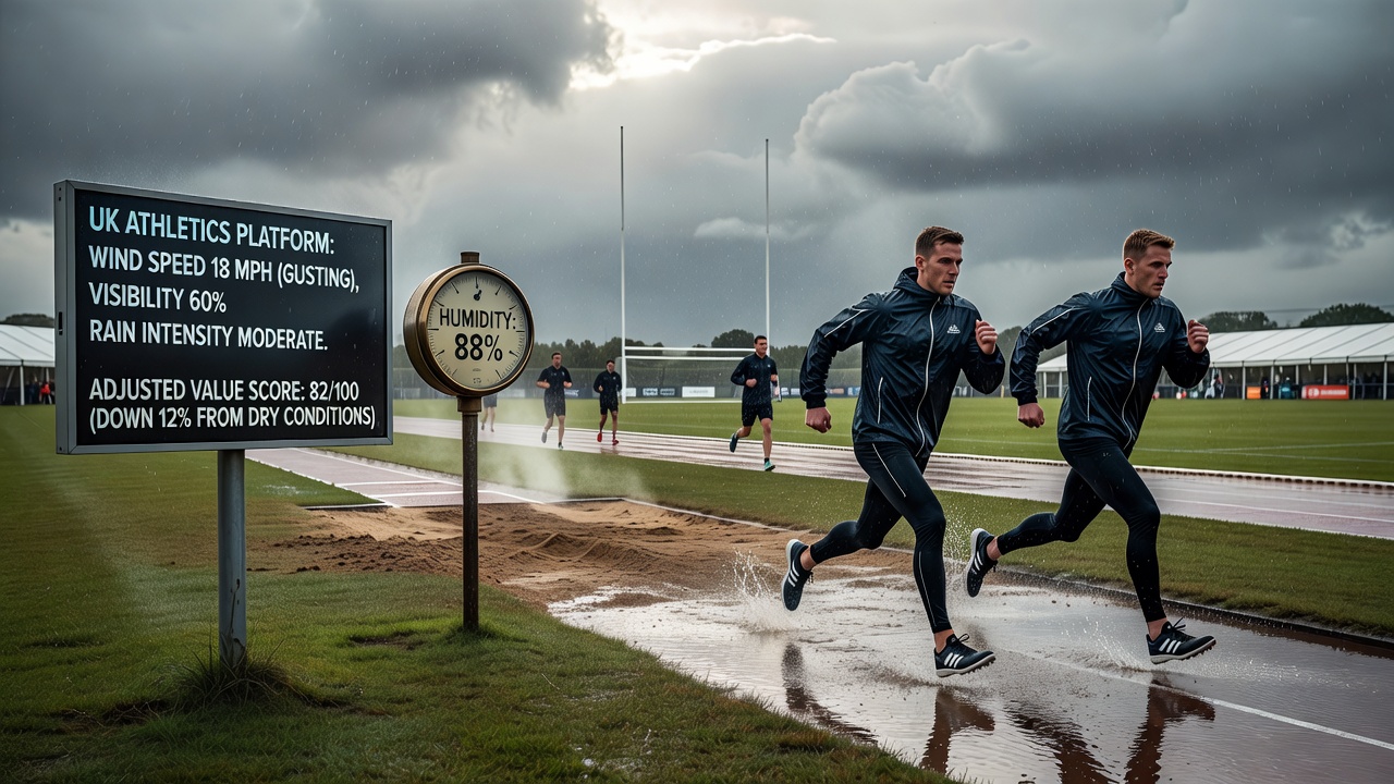 Atmospheric conditions affecting sports fields and tracks in the UK