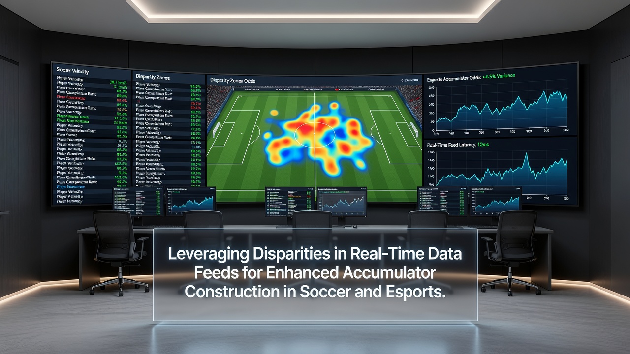 Multiple monitors showing live horse racing sectional times alongside soccer player tracking data used for accumulator selection