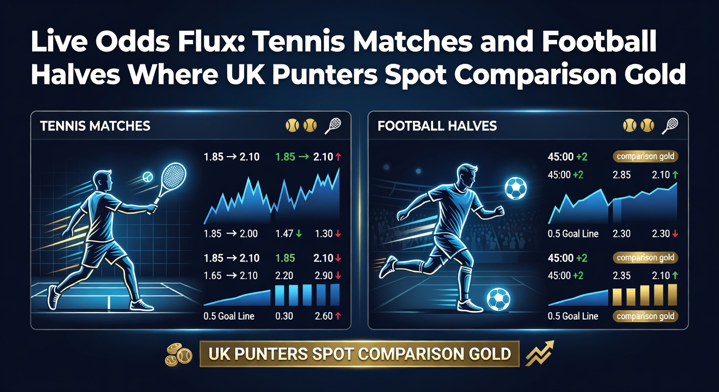 Dynamic live odds screen showing tennis match fluctuations during a crucial set point, with multiple bookmaker comparisons highlighted