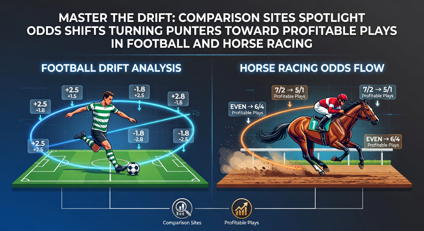 Comparison site dashboard highlighting real-time odds drift on a Premier League football match, with lengthening odds marked in red for quick punter spotting