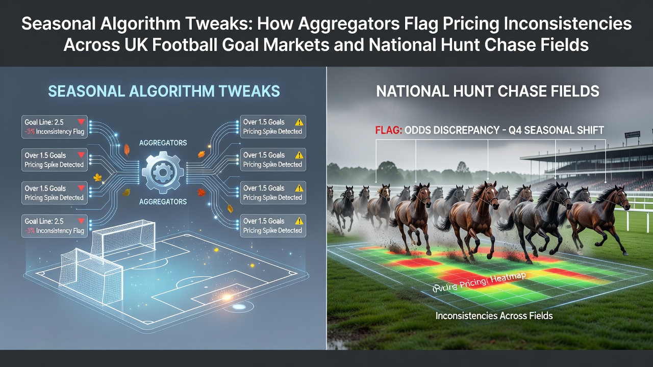 UK betting aggregator dashboard displaying real-time odds comparisons for football goal markets and National Hunt chase events