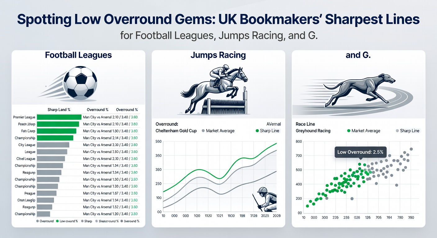 Close-up of jumps racing odds board with highlighted low overround markets alongside football and tennis lines