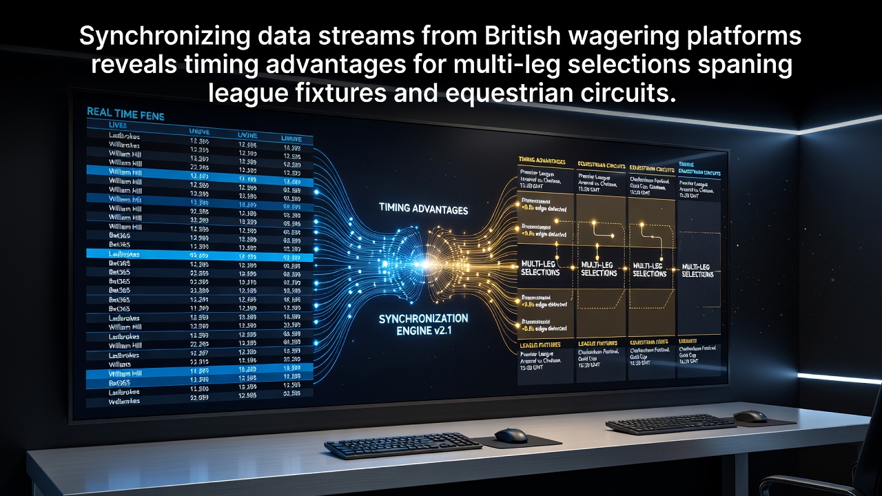 British wagering platforms displaying synchronized live odds for football fixtures and horse racing events on multiple screens